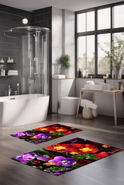 Mijölnir Juego de 2 alfombrillas de baño CT-5109 Multicolor
